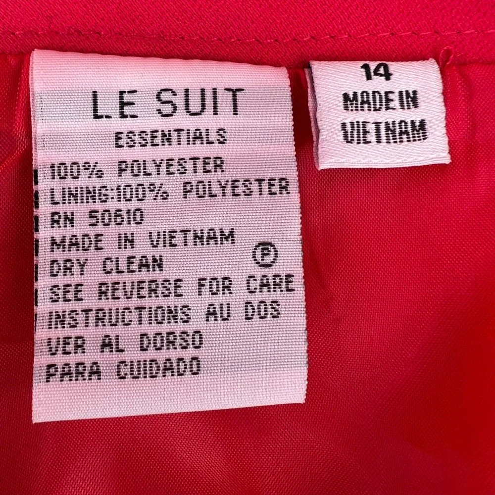 LE SUIT Essentials Pink‎ Blazer Skirt Suit Set Women's Size 14 Two Pc B